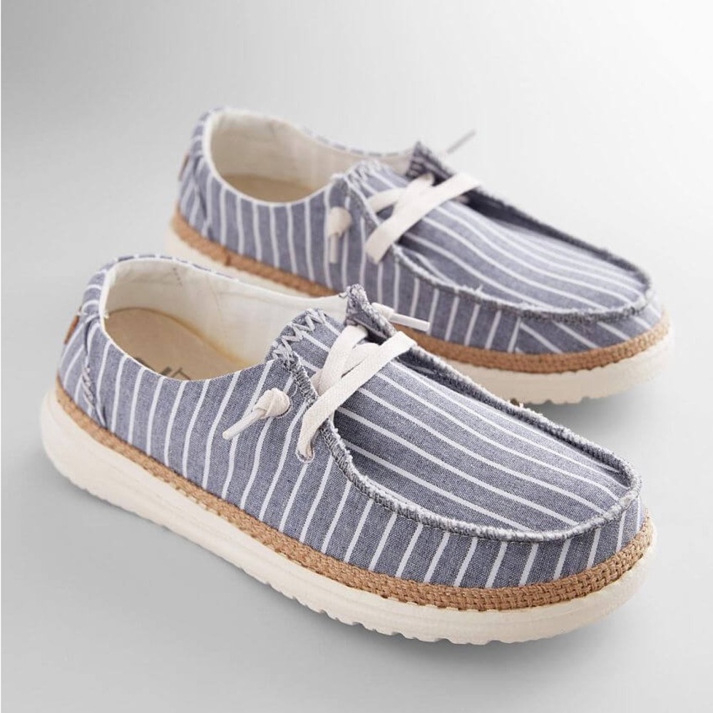 ❌SOLD DO NOT BUY❌ HEYDUDE Nautical Blue & White Striped Hey Dudes